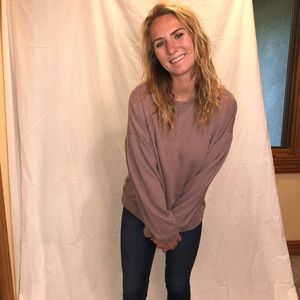 Lilac Sweatshirt with ribbon tie